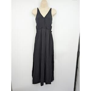 Lulus Lost in Paradise Maxi Dress Women's small Gauzy Black Beachy vacation